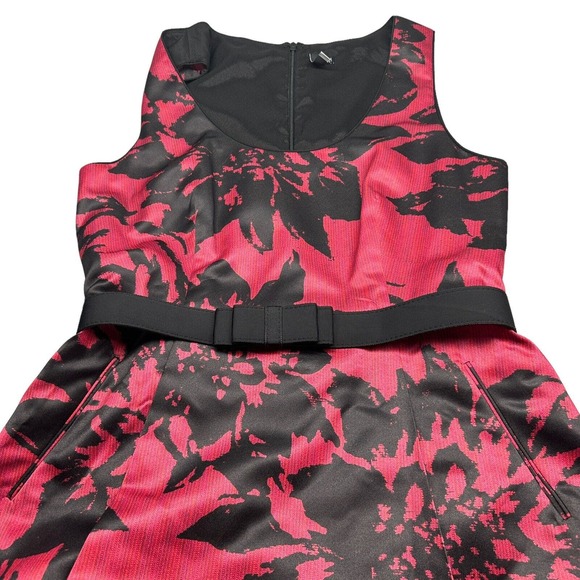 DS Lab Dress Women's Size M Pockets Belt Fit Flare Floral Party NEW - Picture 6 of 12